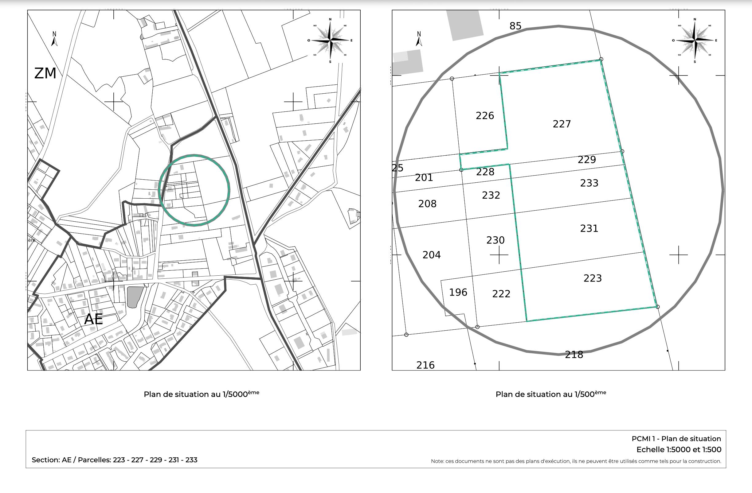 Exemple de plans de situations réalisés par Algar dans le cadre d’un ...